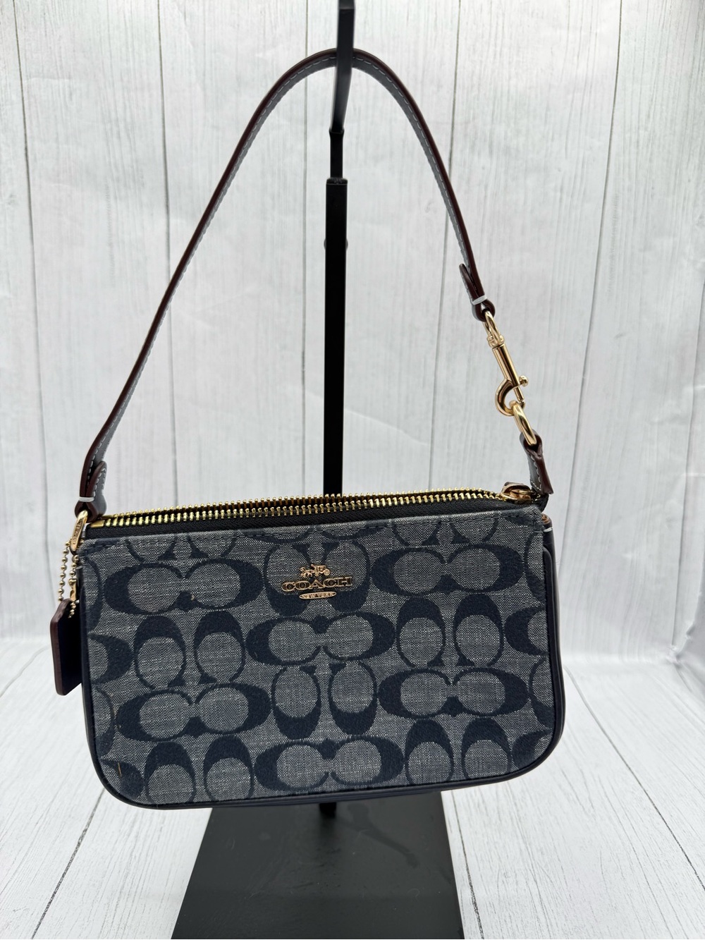 COACH Signature Monogram Nolita 19 in Chambray - Picture 1 of 6